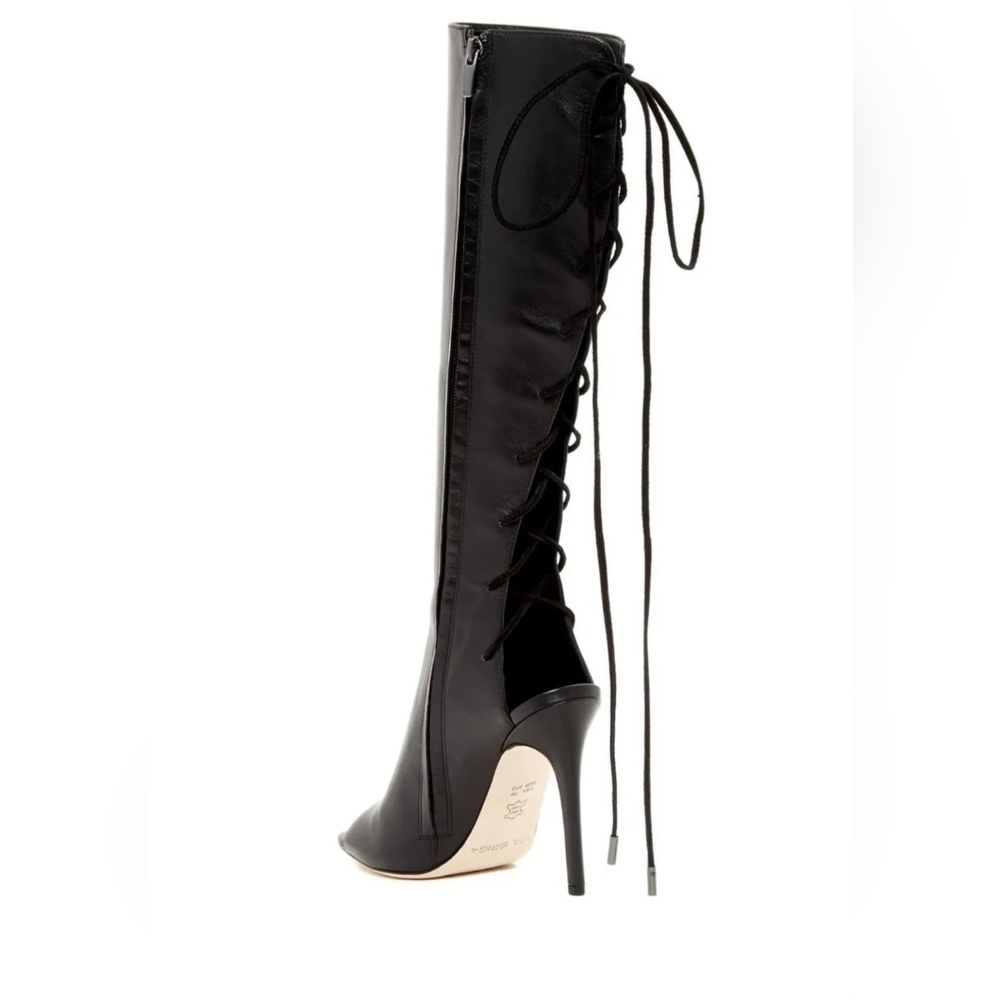 Via Spiga Teriza tall back lace up boot 7.5 38